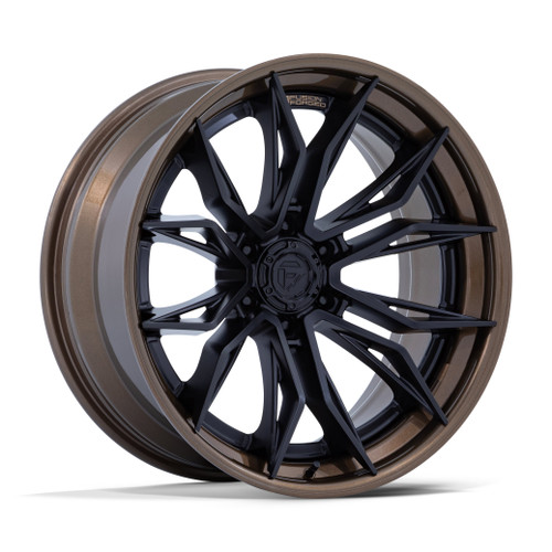 Set 4 22" Fuel FC404 Mutiny 22x10 8x6.5 0mm Matte Black W Gloss Bronze Lip Rims Offroad Truck Wheels