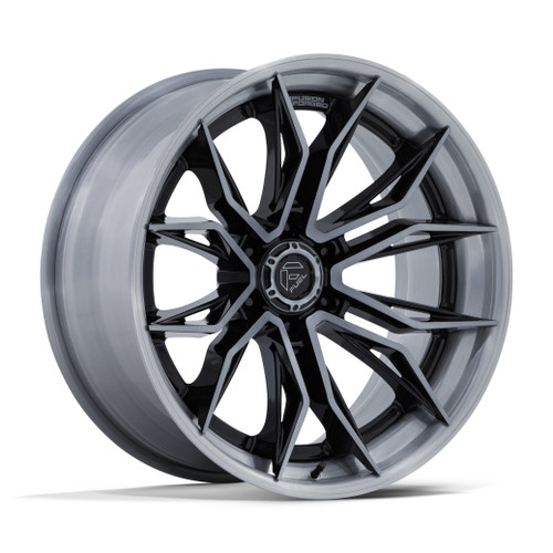 Set 4 22" Fuel FC404 Mutiny 22x10 8x6.5 0mm Gloss Black Brushed Dark Tint Wheels Offroad Truck Rims