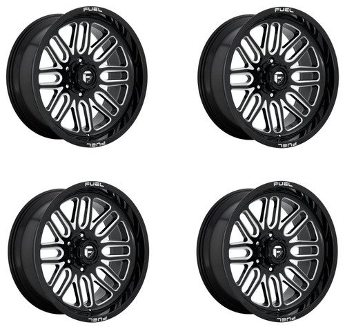 Set 4 Fuel D662 Ignite 20x10 8x180 Gloss Black Milled Wheels 20" -18mm Rims