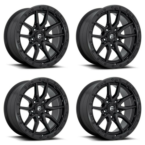 Set 4 Fuel D679 Rebel 20x9 5x5 Matte Black Wheels 20" 20mm For Jeep Truck Rims