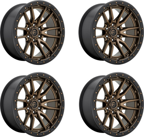 Set 4 20" Fuel D681 Rebel 20x10 8x180 Bronze Black Bead Ring Wheels -18mm Rims