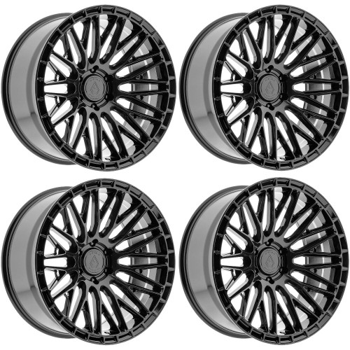 Set 4 20" Arena A118 Karma 20x9 6x5.5 1mm Gloss Black Wheels Offroad Truck Rims