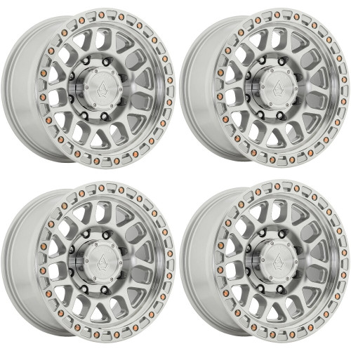 Set 4 18" Arena A119 Boost 18x9 8x170 20mm Gloss Silver Machined Truck Wheels