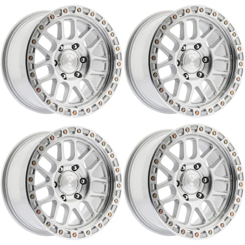 Set 4 18" Arena A119 Boost 18x9 6x5.5 0mm Gloss Silver Machined Wheels Truck Rims