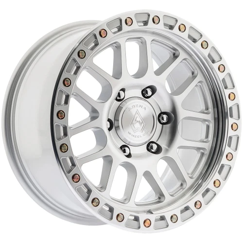 18" Arena A119 Boost 18x9 5x5 0mm Gloss Silver Machined Wheel Offroad Truck Rim