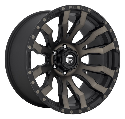 Set 4 20" Fuel D674 Blitz 20x9 8x6.5 Matte Black Double Dark Tint Wheels 1mm Rim