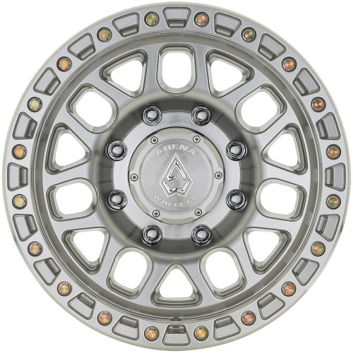 17" Arena A119 Boost 17x9 8x180 0mm Gloss Silver Machined Offroad Wheel Truck Rim