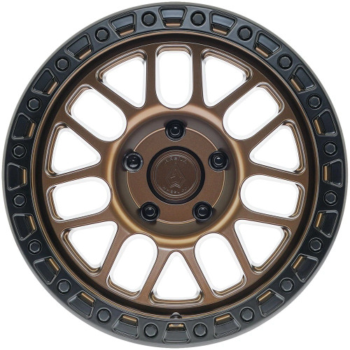17" Arena A119 Boost 17x9 5x5 0mm Smoked Bronze Center Satin Black Lip Wheel Rim