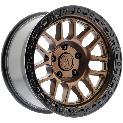 Set 4 17" Arena A119 Boost 17x9 5x5 0mm Smoked Bronze Satin Black Lip Truck Rims Wheels