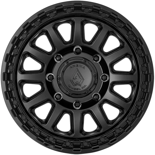 17" Arena A119 Boost 17x9 8x170 0mm Satin Black Gloss Black Lip Wheel Truck Rim