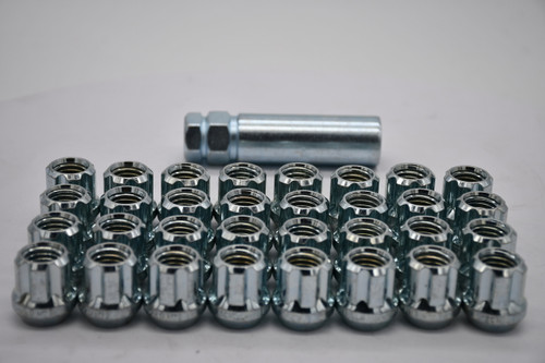Set 32 Spline Lug Nut Kit 14mm x 2.0 1" Tall M14x2 Gorilla Zinc 14-2.0 Open