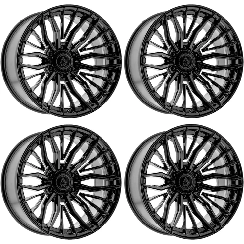 Set 4 22" Arena A122 Phantom 22x9.5 6x135 25mm Gloss Black Wheels Truck SUV Rims