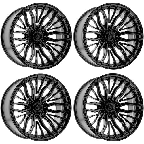 Set 4 20" Arena A122 20x9 6x5.5 0mm Phantom Gloss Black Wheels Offroad Truck Rims