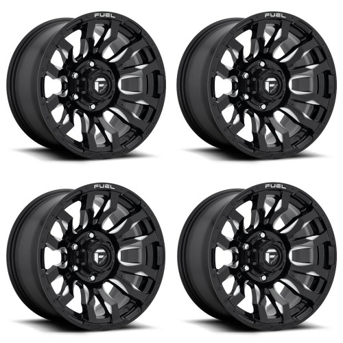 Set 4 20" Fuel D673 Blitz 20x9 6x5.5 Gloss Black Milled Wheels 1mm Truck Rims