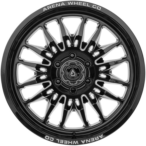 20" Arena A126 Javelin 20x10 5x5 (5x127) -18mm Gloss Black Milled Offroad Wheel Lifted Truck Rim