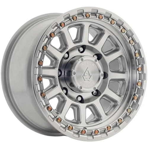 Set 4 18" Arena A128 Enduro 18x9 8x6.5 20mm Gloss Silver Machined Truck Wheels