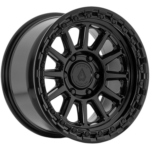 Set 4 17" Arena A128 Enduro 17x9 6x5.5 0mm Gloss Black Wheels Truck SUV Rims