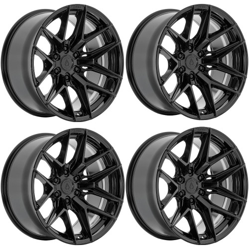 Set 4 20" Arena A131 Sparta 20x10 6x5.5 -18mm Gloss Black Wheels Truck SUV Rims Lifted Offroad