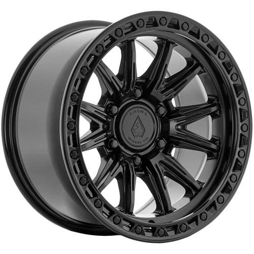 17" Arena A132 Blitz 17x9 6x135 0mm Satin Black Center Gloss Black Lip Wheel Rim Offroad Truck SUV