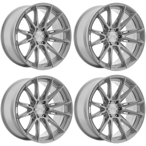 Set 4 22" Arena A138 Lusso 22x9.5 6x135 25mm Gloss Silver Brushed Offroad Wheels Truck SUV Rims