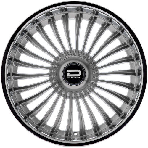 24" Dazz D104 Merlot Silver Brushed Chromed Stainless Steel Lip 24x9 5x4.75 0mm Wheel Premium Rim
