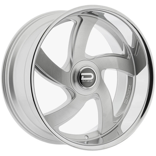 24" Dazz D105 Bussin 24x9 5x4.75 0mm Silver Brushed Chromed Stainless Steel Lip Wheel Premium Car Street Rim