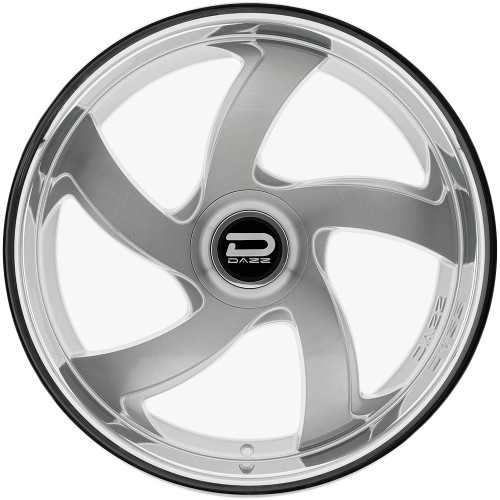 24" Dazz D105 Bussin 24x9 5x4.75 0mm Silver Brushed Chromed Stainless Steel Lip Wheel Premium Car Street Rim
