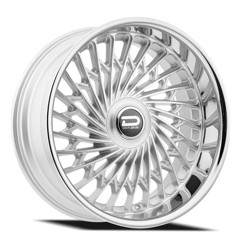 Set 4 22" Dazz D101 Seville 22x9 5x112 25mm Silver Brushed Chrome Steel Lip Rims Premium Car Street Wheels