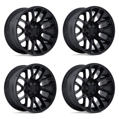 Set 4 20" Moto Metal MO816 Overlook 20x9 8x6.5 1mm Blackout Wheels Offroad Rims Truck Wheels