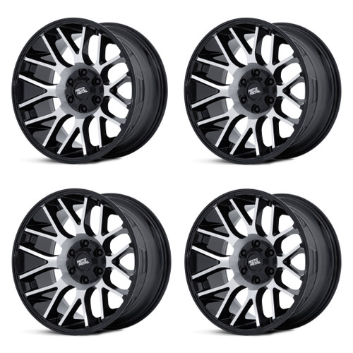 Set 4 20" Moto Metal MO816 Overlook 20x10 8x180 -18mm Gloss Black Machined Rims Lifted Offroad Truck Wheels