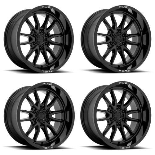 Set 4 20" Fuel D760 Clash 20x10 6x135 Gloss Black Wheels -18mm For Ford Lincoln