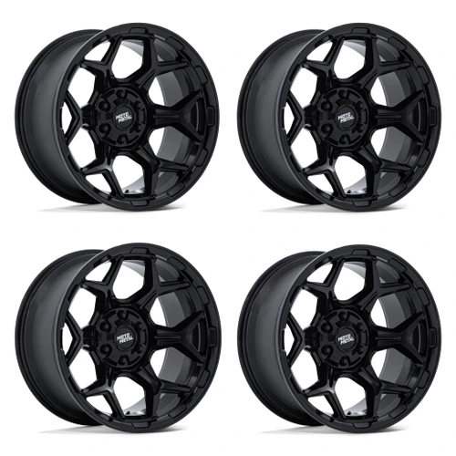 Set 4 17" Moto Metal MO815 Dux 17x8.5 6x135 6x5.5 12mm Gloss Black Offroad Rims Truck SUV Wheels