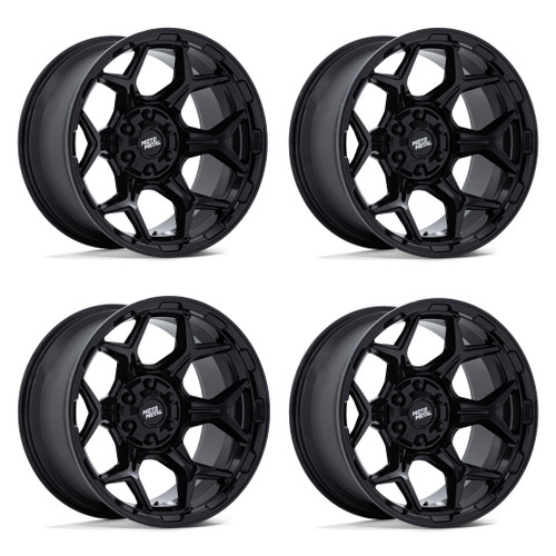 Set 4 17" Moto Metal MO815 Dux 17x8.5 5x4.5 5x5 12mm Gloss Black Offroad Wheels Truck SUV Rims