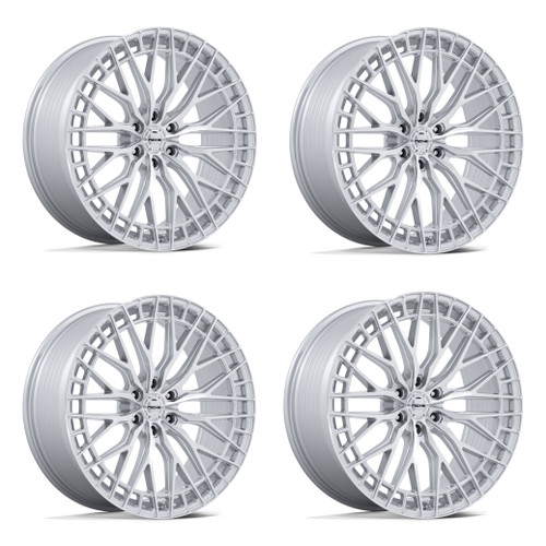 Set 4 22" Niche NC288 Genoa 22x9.5 6x120 38mm Gloss Silver Machined Face Wheels Truck SUV Rims
