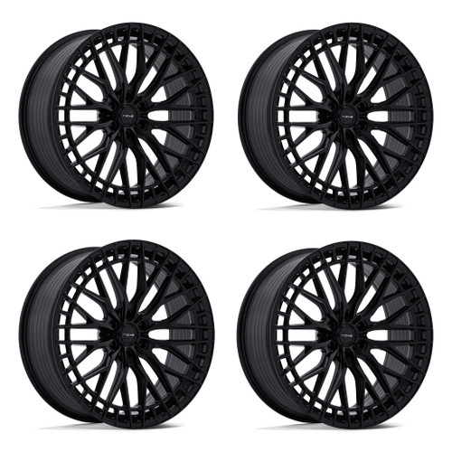 Set 4 22" Niche NC288 Genoa 22x10 6x135 30mm Gloss Black Wheels Truck SUV Rims