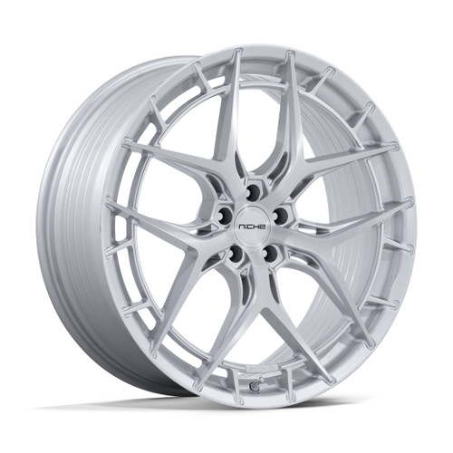 20" Niche NC286 Riviera 20x9.5 5x4.5 35mm Gloss Silver Brushed Face Car SUV Rim Premium Luxury Wheel