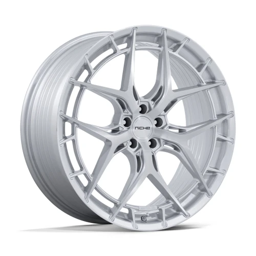 Set 4 20" Niche NC286 Riviera  20x11 5x115 20mm Gloss Silver Brushed Face Wheels Premium Luxury Car SUV Rims
