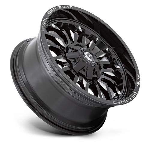 Set 4 20" Fuel D795 Arc 20x10 8x6.5 Gloss Black Milled Wheels -18mm Lifted Rims
