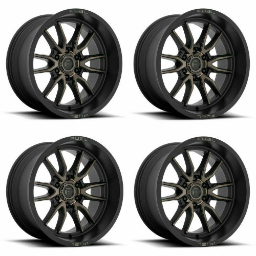 Set 4 20" Fuel D762 Clash 20x10 6x135 Matte Black Double Tint Wheels -18mm Rims