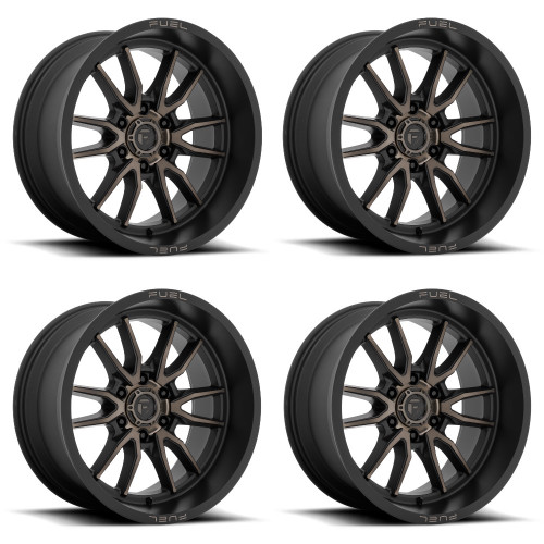 Set 4 18" Fuel D762 Clash 18x9 6x5.5 1mm Matte Black Double Dark Tint Wheels Rims