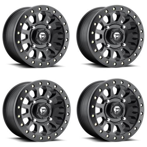 Set 4 Fuel UTV D920 Vector Beadlock 15x7 4x137 Matte Black Wheels 15" 38mm Rims