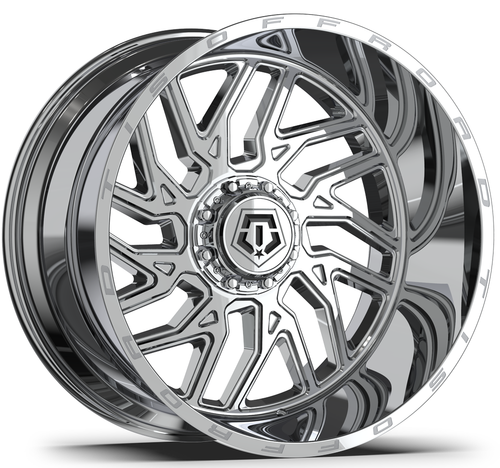 TIS 544C Chrome Plated 26x12 8x170 -44mm  wheel installed on Ford F250 F350 Super Duty featuring a custom wheel and tire package from A2i Wheel & Tire for improved stypel performance and fitmen