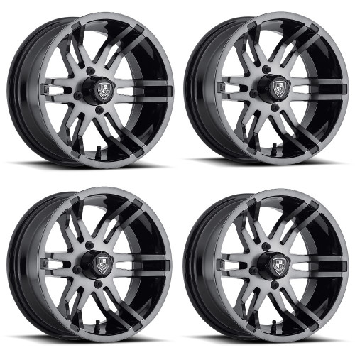 Set 4 Fairway Alloys FA140 Flex 14x6.5 4x4.0 Dark Tint Wheels 14" -20mm Rims