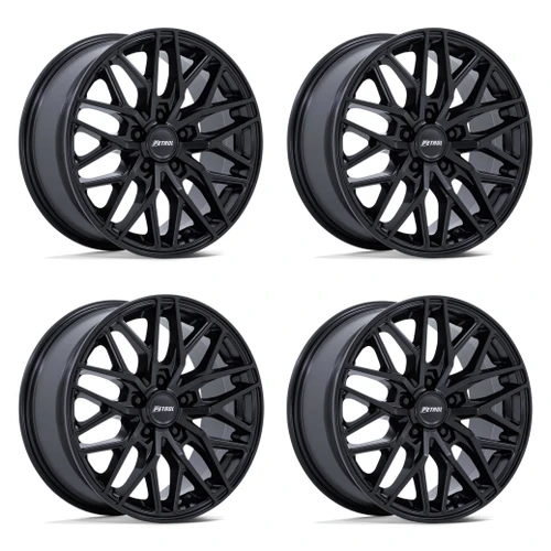 Set 4 18" Petrol PE004 P3E 18x8 5x110 40mm Matte Black Sedan Coupe SUV Wheels