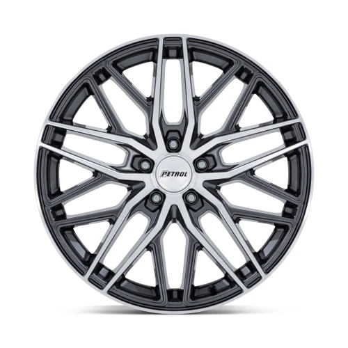 20" Petrol Pe004 P3E 20x8.5 5x120 35mm Gloss Gunmetal Brushed-Mach Face Wheel
