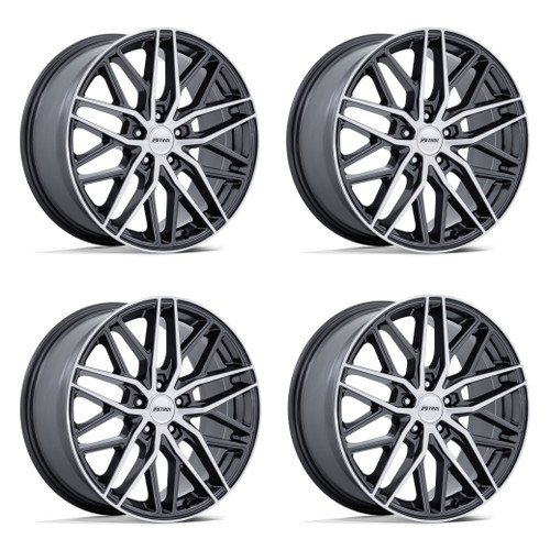 Set 4 18" Petrol Pe004 P3E 18x8 5x120 40mm Gunmetal Brushed-Mach Face Wheels Rims