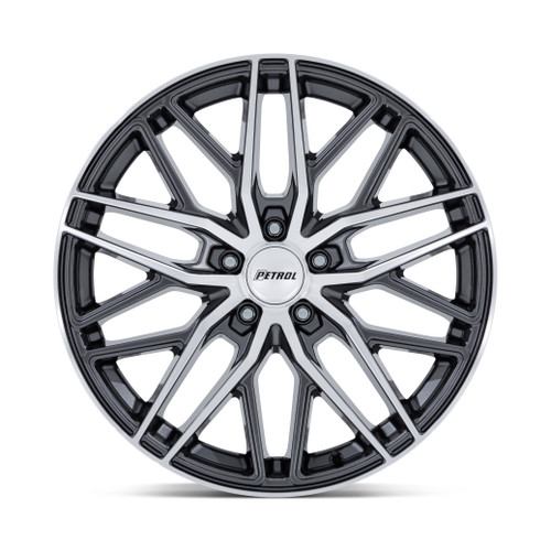 18" Petrol PE004 P3E 18x8 5x4.5 40mm Wheel Gloss Gunmetal Brushed-Mach Face Rim Sedan Coupe SUV