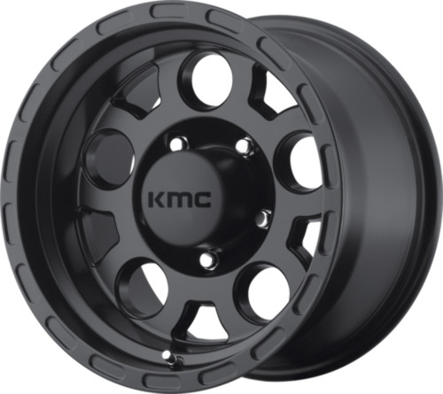 Set 4 KMC KM522 Enduro 16x9 5x135 Matte Black Wheels 16" -12mm Rims