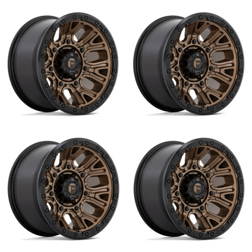 Set 4 Fuel  D826 Traction 20x10 5x5 Matte Bronze Black Ring Wheels 20" -18mm