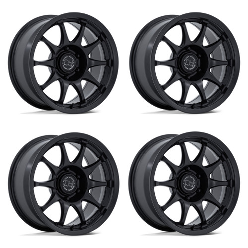 Set 4 17" Black Rhino Hard Alloys BR038 Ronin 17x8.5 6x4.5 25mm Matte Black Rims Offroad Wheels